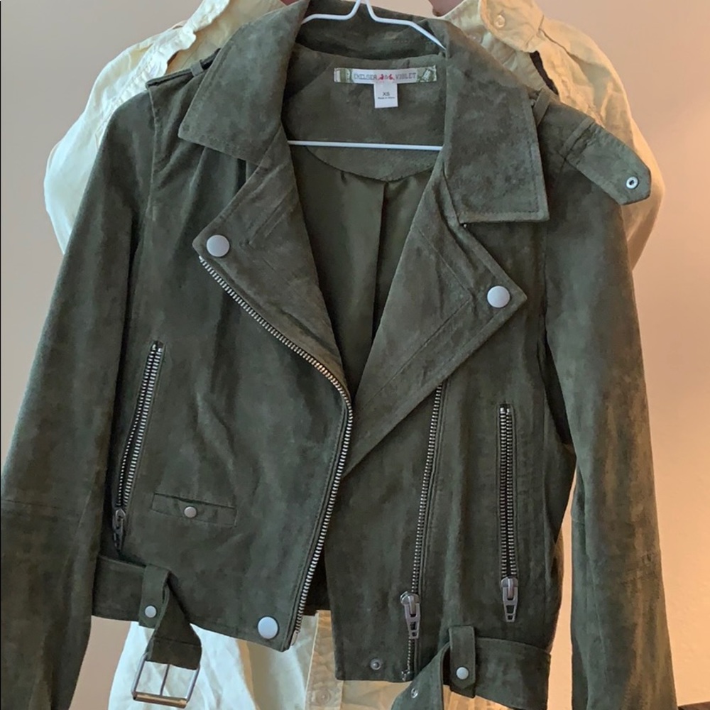 Chelsea & Violet Suede Moto Jacket